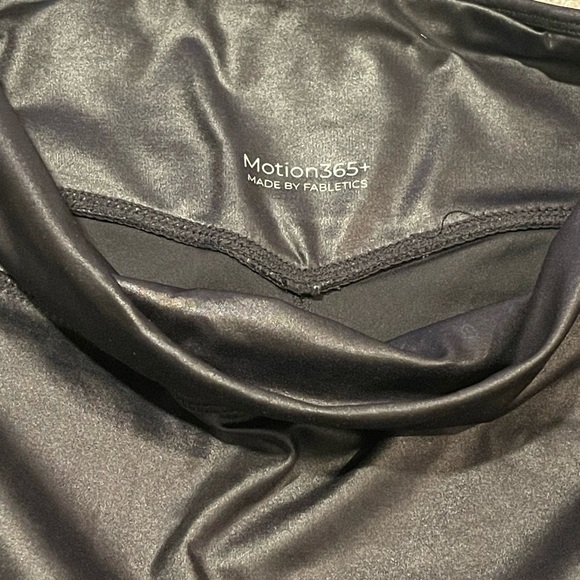 Fabletics Black Leggings with Olive Top - Picture 5 of 6